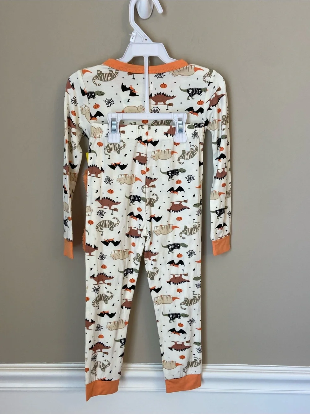 Goodnight Llama Kids Halloween Dinosaur Print Pajama 3 Piece Set 3T NWT